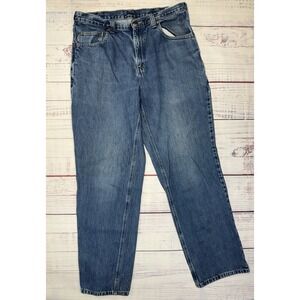 Carhartt Relaxed Fit Jeans Size 34x32 Light Stone Wash Straight Leg RN 51374